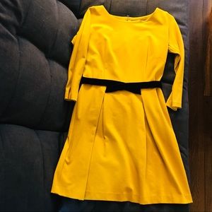 Anthropologie mustard yellow dress!